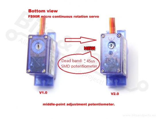 Servo motor 360 graden/continuous rotation micro FEETECH FS90R Pololu 2820